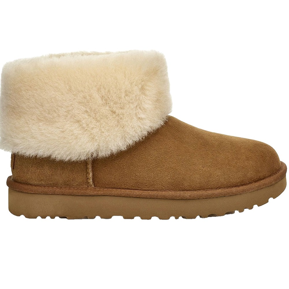 UGG Classic Mini Fluff Chestnut Brown Womens 8 UK 6‎ EU 39